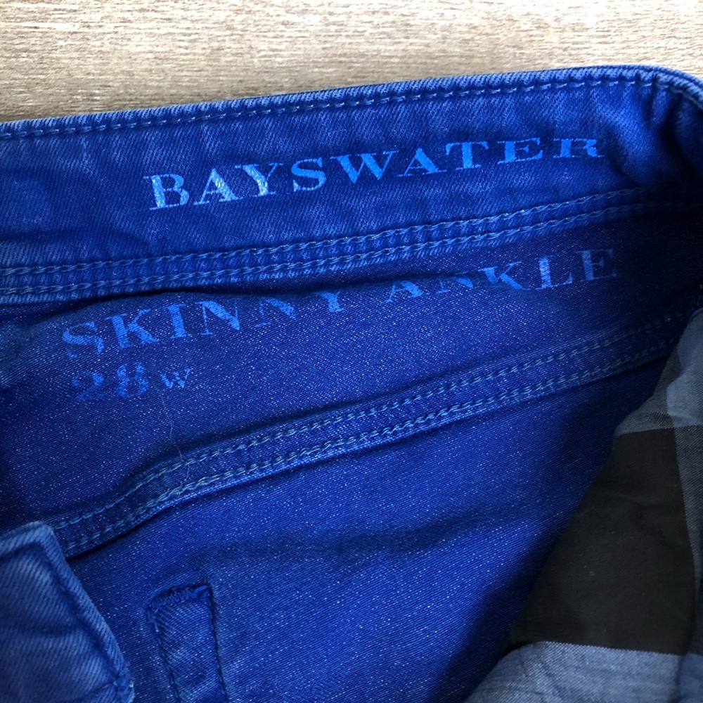 Burberry Brit Bayswater skinny jeans size 28 zip ankle Cobalt Blue - Picture 8 of 12